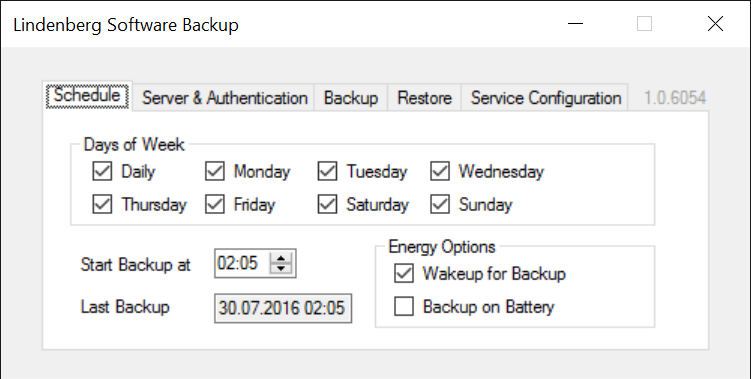 Schedule Tab